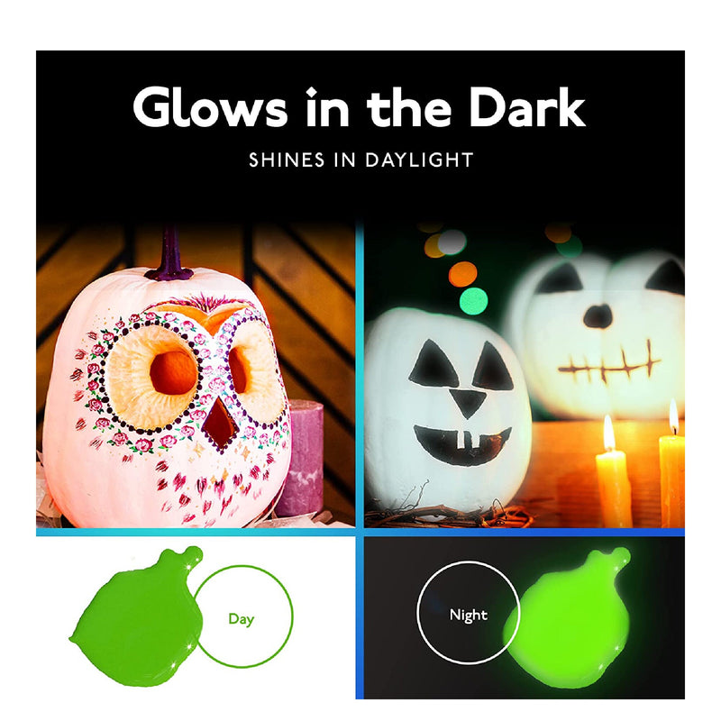 Individual Glow-In-The | Dark Painting | Set Of 8 Phosphorescent Reflective Acrylic Paints