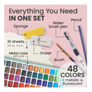 ARTIST | Watercolor Paint Set 48 Vivid Colors | Including Metallic And Fluorescent Colors