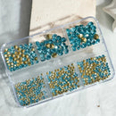 Blue Crystals Nail Charm Nail Art Rhinestones Round Bead Nail Art Gems Nail Jewelry Tips Nail Art Decor For DIY Ornament