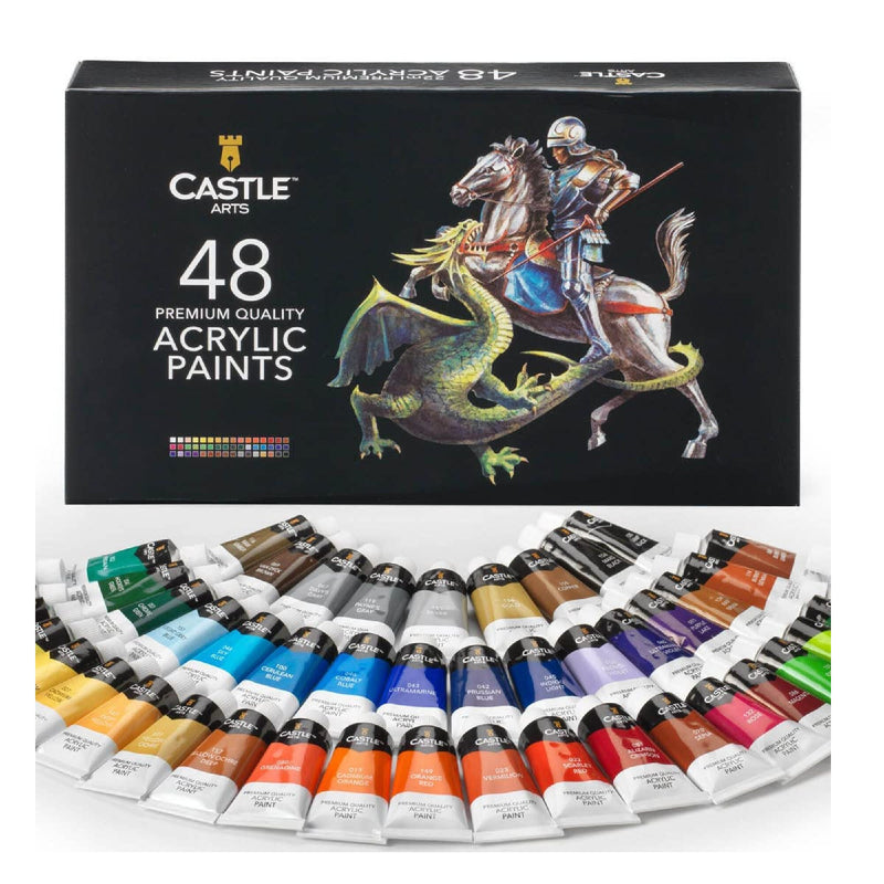 Castle Art Supplies | 48 x 22Ml Acrylic Paint Set | All Inclusive Set For Beginners