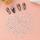 60 Pcs Small Flat Back White Crystal Rhinestones Multi Shapes Sizes Transparent White Glass Gems Nail Art Rhinestones For Nails Crafts