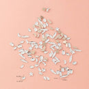 60 Pcs Small Flat Back White Crystal Rhinestones Multi Shapes Sizes Transparent White Glass Gems Nail Art Rhinestones For Nails Crafts