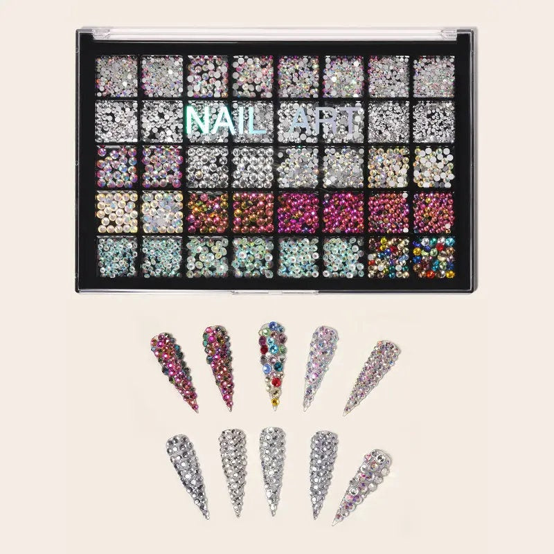 Mix Nail Rhinestones Set Rhinestones | 3D Flat Back Crystals For Nail Art Crafts
