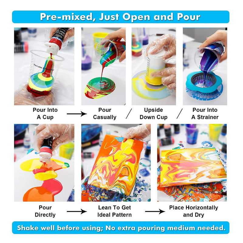 Shuttle Art | Acrylic Pouring Paint | Set Of 36 Bottles  | 2Oz/60Ml