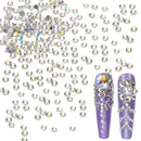 Nail Rhinestones Starry Night AB Flatback Rhinestones 2080pcs Nail Gemstones Crystals For Nail Art Crafts Makeup Decorations
