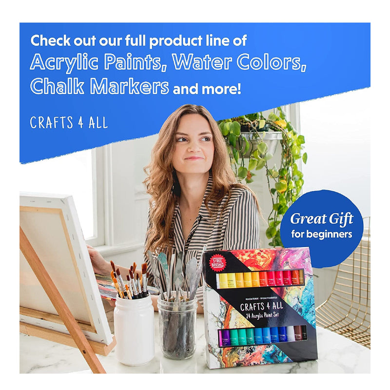 Crafts 4 All Acrylic Paint Set For Kids And Adults | Pack Of 24 12Ml Craft Paint Colors