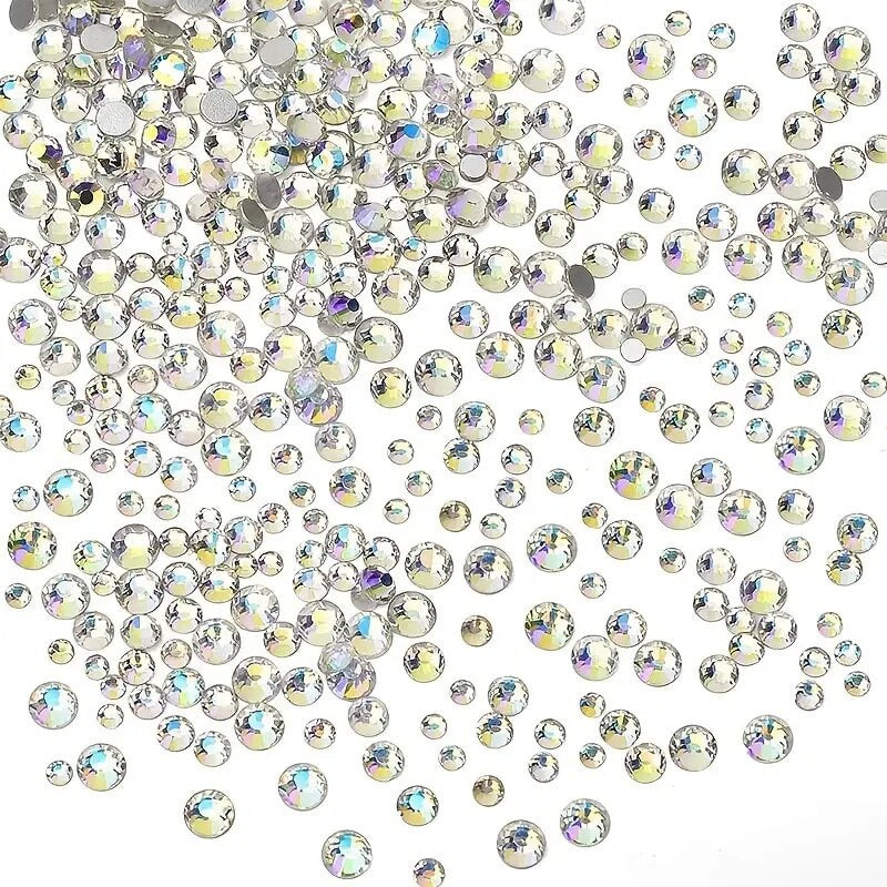 Nail Rhinestones Starry Night AB Flatback Rhinestones 2080pcs Nail Gemstones Crystals For Nail Art Crafts Makeup Decorations
