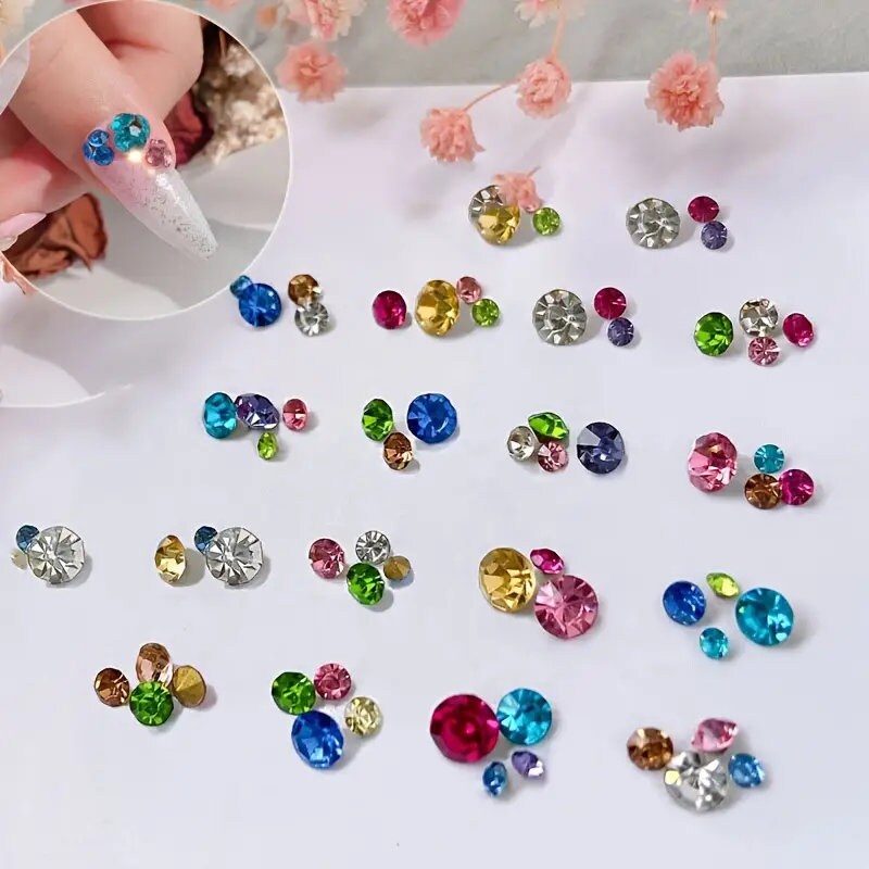 300 Pcs Nail Art Rhinestones Exquisite Design Multi-Shape Nail Rhinestones Decorations Nail Art Decoration Accessories