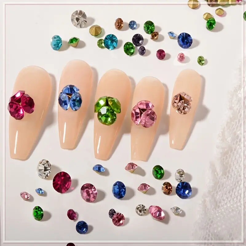 300 Pcs Nail Art Rhinestones Exquisite Design Multi-Shape Nail Rhinestones Decorations Nail Art Decoration Accessories