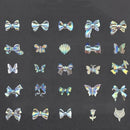 50 Pcs 3D Cute Bow Nail Art Charm Rhinestones Bow-knot Nail Charm Aurora Glitter Nail Art Design Manicure Accessories Supplies