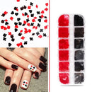 Poker Nail Art Sequins Glitters Slices | Red & Black Flakes Heart Letter For Acrylic Nail | Decoration Accessories For Eye Face Body Crafts