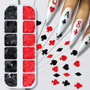 Poker Nail Art Sequins Glitters Slices | Red & Black Flakes Heart Letter For Acrylic Nail | Decoration Accessories For Eye Face Body Crafts