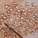 50 Pcs Champagne Nail Art Rhinestones | Multi Shape Mix Nail Gems Gemstones | Craft Glass For Decoration DIY Nail Art
