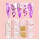 2 Boxes Nail Pearl Decoration Set White Rhinestone Half Round White Golden Pearl Nail Art Accessories Home DIY Use