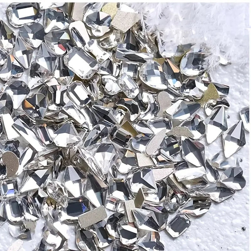 20 Pcs Mixed Nail Rhinestones AB Crystal Flatback Glass Gems Multi Sizes Shapes Nail Art Nail Decoration For Nail Art DIY