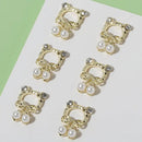 10pcs Nail Art Decoration | Cute Hollow Out Bear Design Nail Accessories For Women & Girls