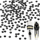 Crystal Rhinestones Black 2080 Pcs Nail Art Rhinestones Round Beads Flatback Glass For Nail Crafts Makeup Decorations
