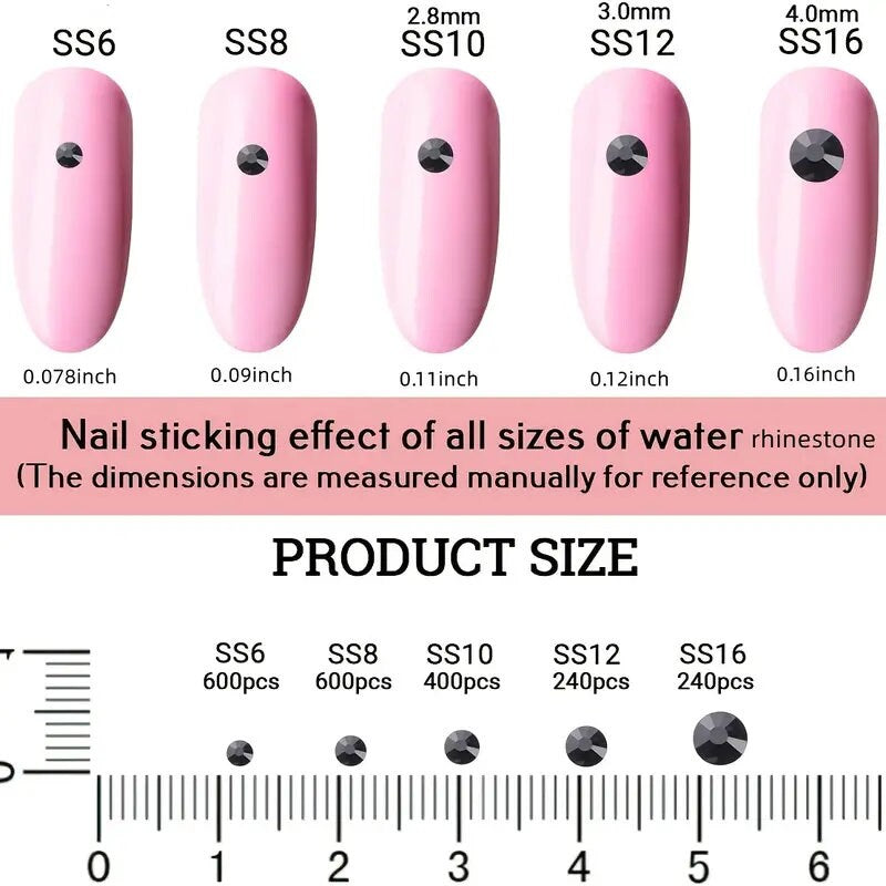 2080 Pcs Blue Nail Rhinestones Nail Art Charms Nail Small Glitter Gems For Nail Art Decorations