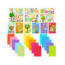 15 Pieces Card Making Kits for Kids with 3 Sheets Stickers | 15 Pieces Blank Envelopes and 15 Pieces Seal Stickers