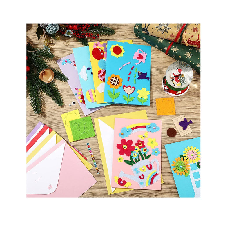 Gigicloud DIY Greeting Card Making Kit Handmade Greeting Card Material Pack  Colored Paper Card Craft Kit Folded Cards and Matching Envelopes for Girls