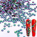 St.Patrick's Day Crystal Rhinestones Green Flame 2080 Pcs Nail Art Rhinestones Round Beads Flatback Glass For Nail Crafts Makeup Decorations