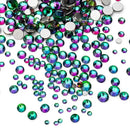 St.Patrick's Day Crystal Rhinestones Green Flame 2080 Pcs Nail Art Rhinestones Round Beads Flatback Glass For Nail Crafts Makeup Decorations