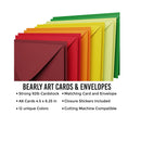 Bearly Art Colorful Collection | Blank Cards with Envelopes | A6 Size Compatible with Cricut Joy