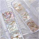 6 Grids/Box Naturally Bright And Thin Irregular Shell Fragments Iridescence Color Abalone Shell Nails Decoration