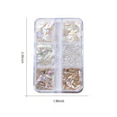 6 Grids/Box Naturally Bright And Thin Irregular Shell Fragments Iridescence Color Abalone Shell Nails Decoration