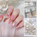 6 Grids/Box Naturally Bright And Thin Irregular Shell Fragments Iridescence Color Abalone Shell Nails Decoration