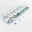 12 Grids Sparkly Bling 3D Rhinestones For Nail Art DIY Craft Shiny Flat Back Glass Crystal Stones Set Jewels Nail Decorations