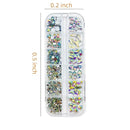 12 Grids Sparkly Bling 3D Rhinestones For Nail Art DIY Craft Shiny Flat Back Glass Crystal Stones Set Jewels Nail Decorations
