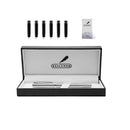 BEILUNER Luxury Fountain Pen Set,Solid 24K Gilded Extra Fine Nib | Silver Stainless Steel Body