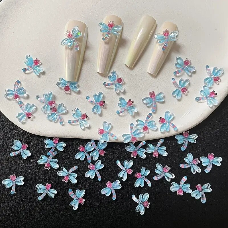 20pcs Nail Art Decoration | Women's Random Dragonfly Design Nail Decoration Accessories