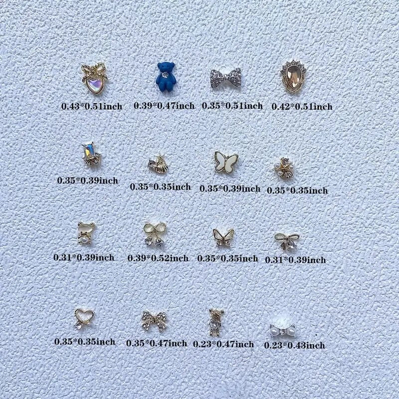 5 Pcs 3D Nail Art Butterfly Decoration | Luxury Metal Nail Art Rhinestones Charms Shiny Nail Crystal Diamonds Gems | Manicure Craft Design