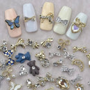 5 Pcs 3D Nail Art Butterfly Decoration | Luxury Metal Nail Art Rhinestones Charms Shiny Nail Crystal Diamonds Gems | Manicure Craft Design
