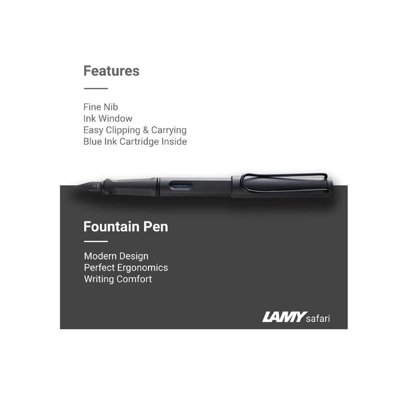 Lamy Safari Charcoal Matte Black Fountain Pen