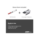 Boxiti Set | Lamy Safari Fountain Pen Charcoal | Fine Nib | 5 Black Ink Cartridges | Z28 Converter and Wipe