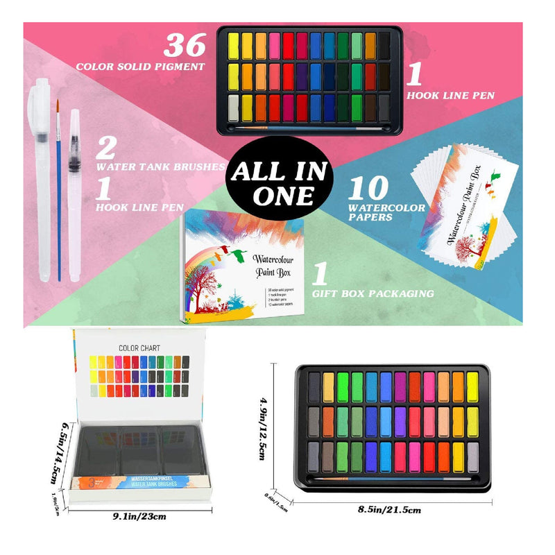 Emooqi Watercolor Paint Set | Premium With 36 Color Pigment