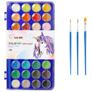 36 Color Watercolor Paint | With 3 Brushes, Art Supplies For Beginners And Professional Artists