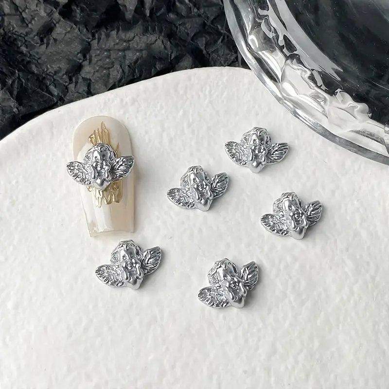Angel Shape Nail Charms | Silvery Nail Gems | Metal Nail Stones | For 3D Nails Art Decoration Jewelry Making