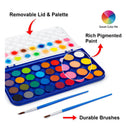 Smart Color Art Set Of 36 Watercolor Trays | Watercolor Paint Set With 4 Brushes