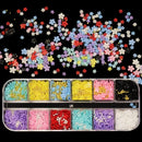 3D Flower Nail Decoration | 12 Grids 3D Acrylic Flowers Nail Art With Artificial Gold Silver Pearl | DIY Nail Art Design Decoration