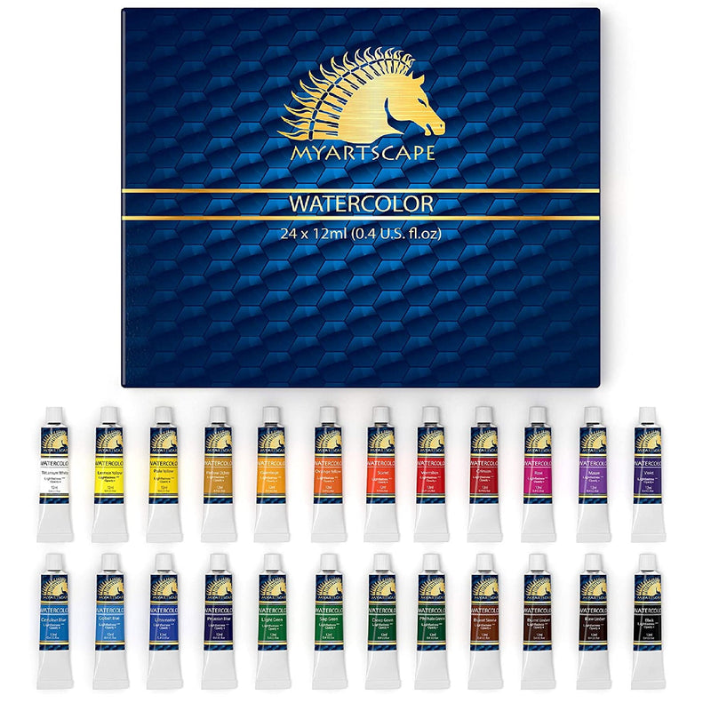 MyArtscape Watercolor Paint Set | 24 Tubes