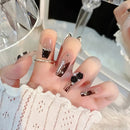 6 Grids Black Rose 3D Nail Art Decorations Resin Acrylic Engraved Flowers Design Mixed Round Pearls Beads Charm Nail Parts DIY Jewelry