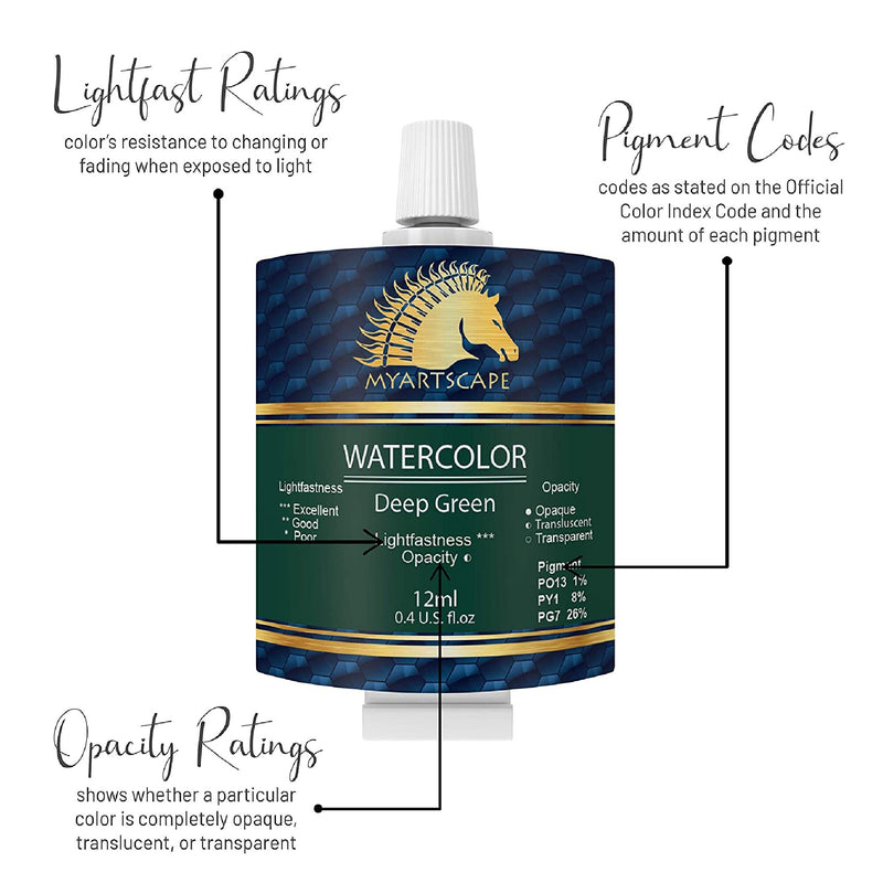 MyArtscape Watercolor Paint Set | 24 Tubes