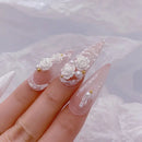 90 Pcs Camellia Nail Decoration White Rose Flower Nail Decoration
