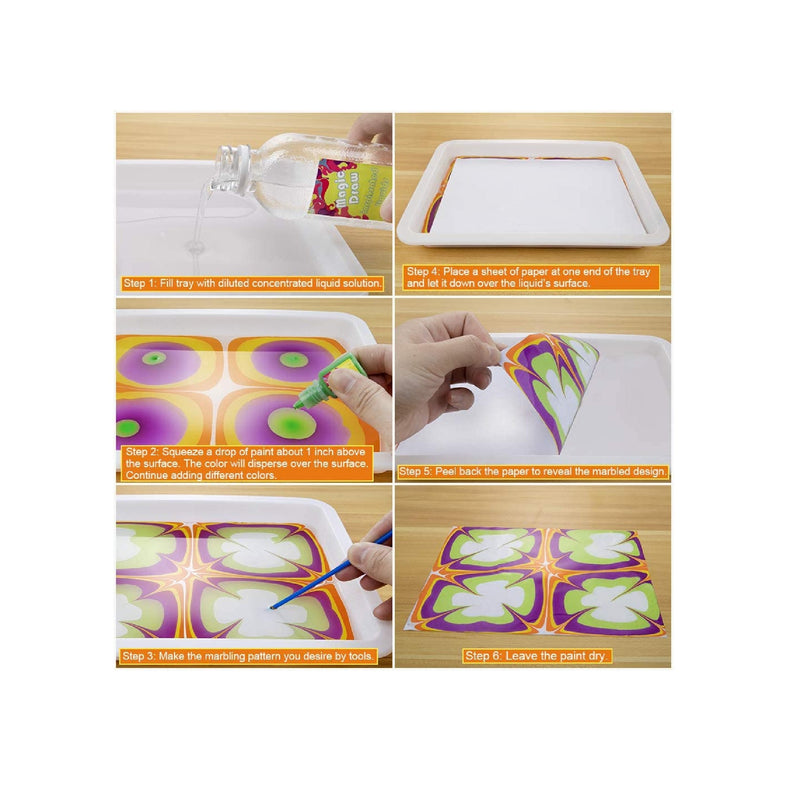 Marbling Paint Kit for Kids, Water Marbling Paint Set