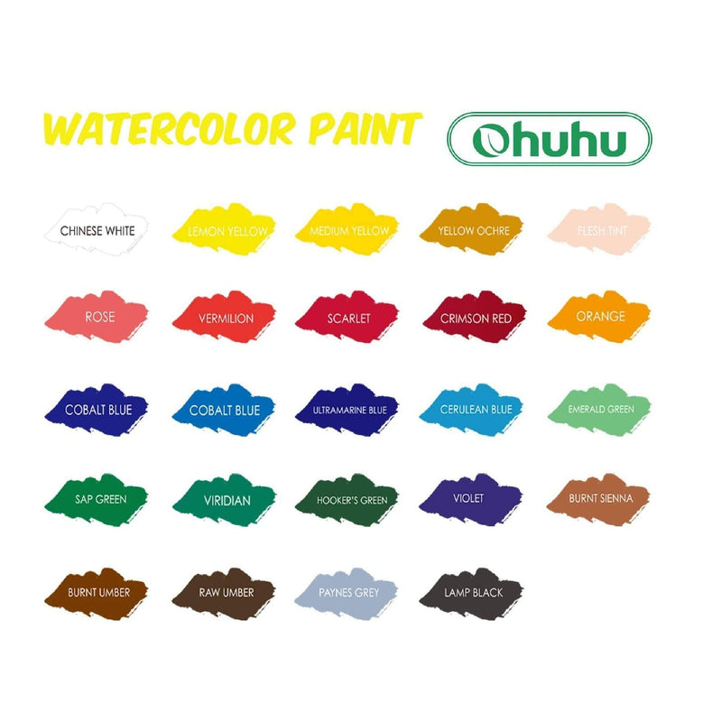 Ohuhu | Watercolor Paint Set | 24 Colors Of Water Paint