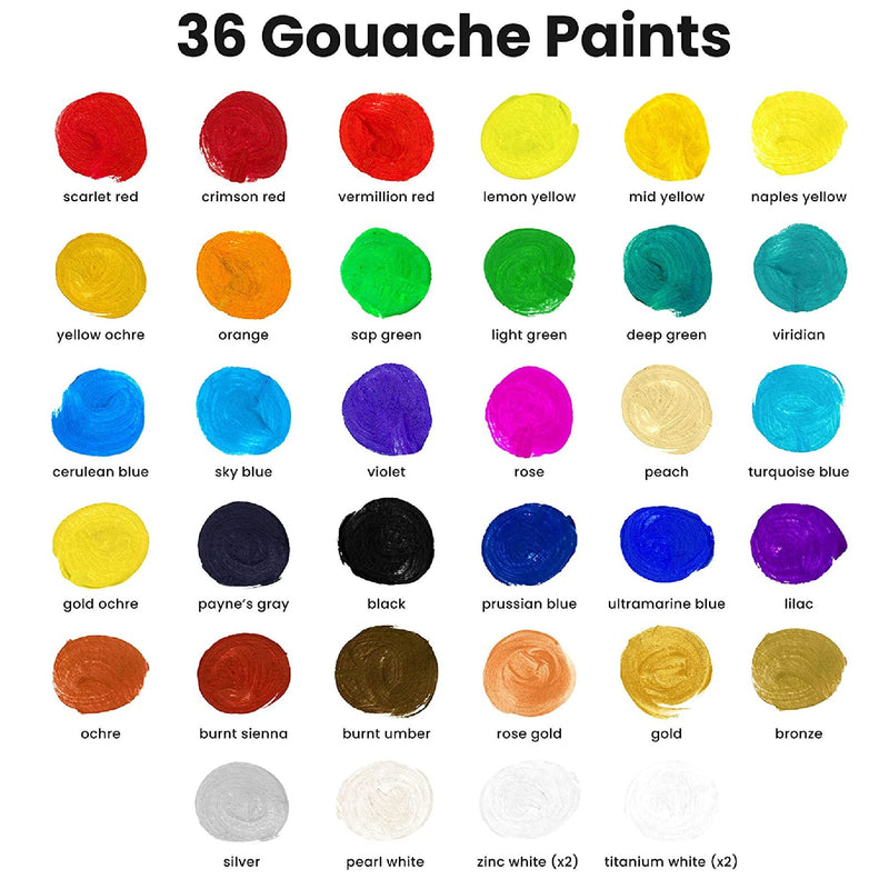 Chalkola Gouache Paint Sets For Artists | Adults And Children